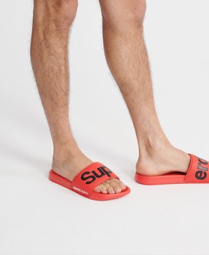 Superdry Classic Pool Férfi Papucs Piros | DVEPA3729